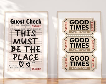 This Must Be The Place Good Times Ticket Guest Check Print Maximalist Wall Art Poster Home Aesthetic Retro Trendy Western Cowgirl Preppy