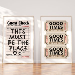 This Must Be The Place Good Times Ticket Guest Check Print Maximalist Wall Art Poster Home Aesthetic Retro Trendy Western Cowgirl Preppy