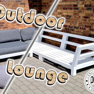 DIY Plan to build yourself a garden bench in modern design / outdoor lounge sofa pallet furniture (imperial)