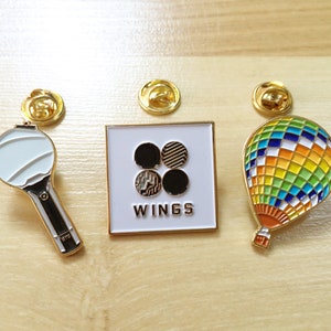 BTS Gold Enamel Pin Badge: ARMYBomb, WINGS & HYYH Young Forever