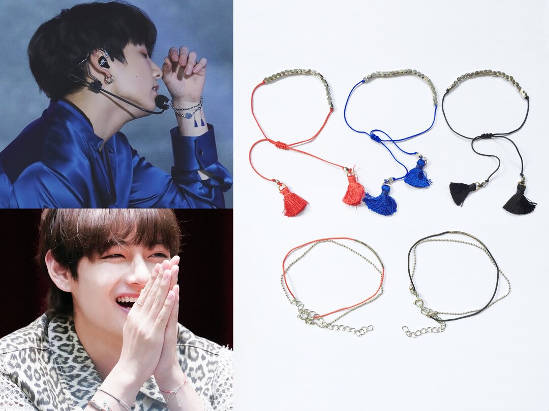 [HARANG]★BTS 着用★HR 311B_Silver Ball Fabric Bracelet Kpop Idol BTS Jungkook Ace Bold Chain Surgical steel