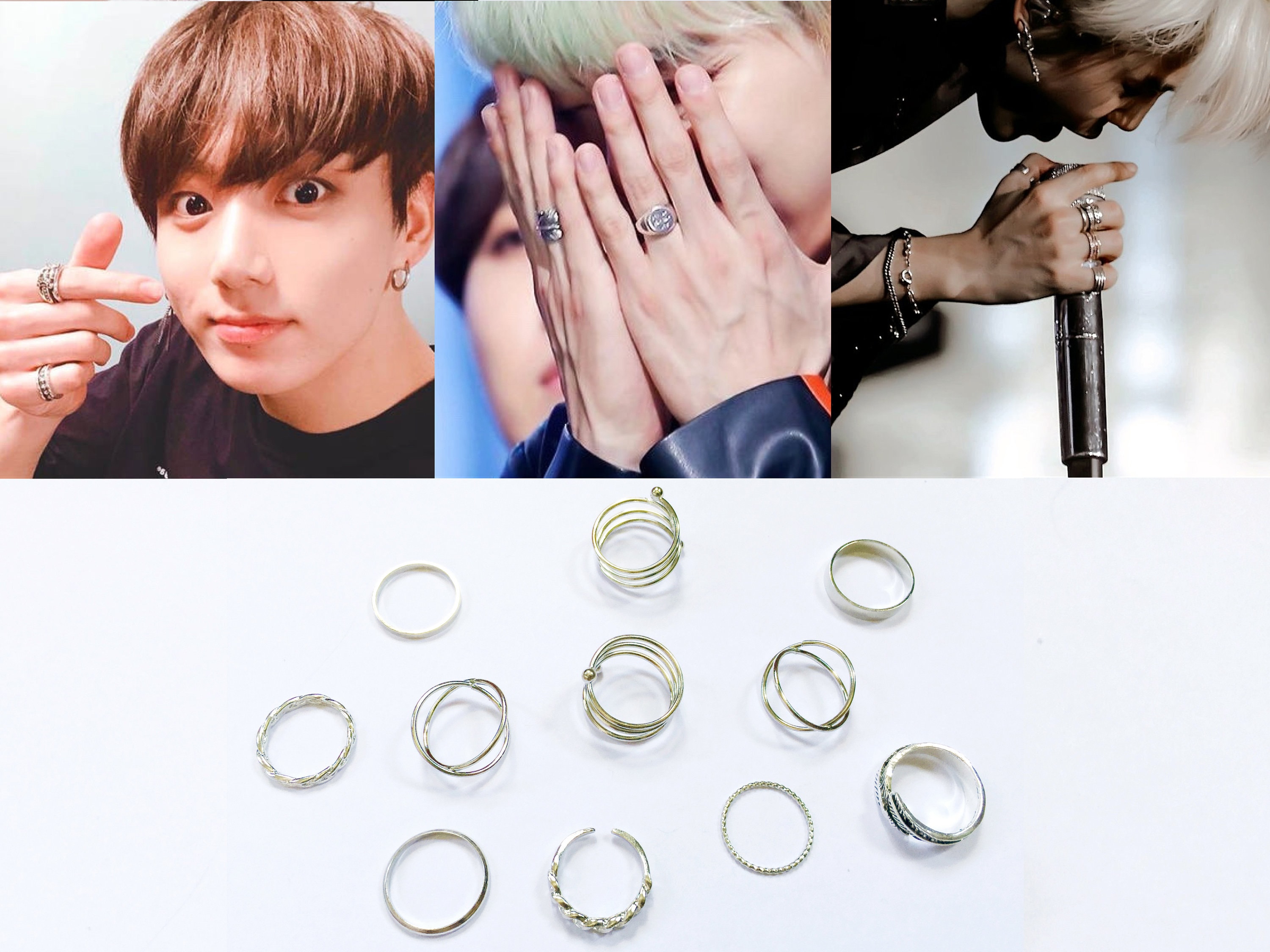 BTS Fashion Inspired SUGA J-hope Jimin V & Jungkook Contemporary Silver  Rings - Etsy Israel