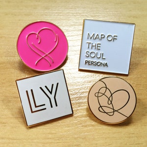 BTS Gold Enamel Pin Badge: Love Yourself ANSWER & Map of the Soul PERSONA