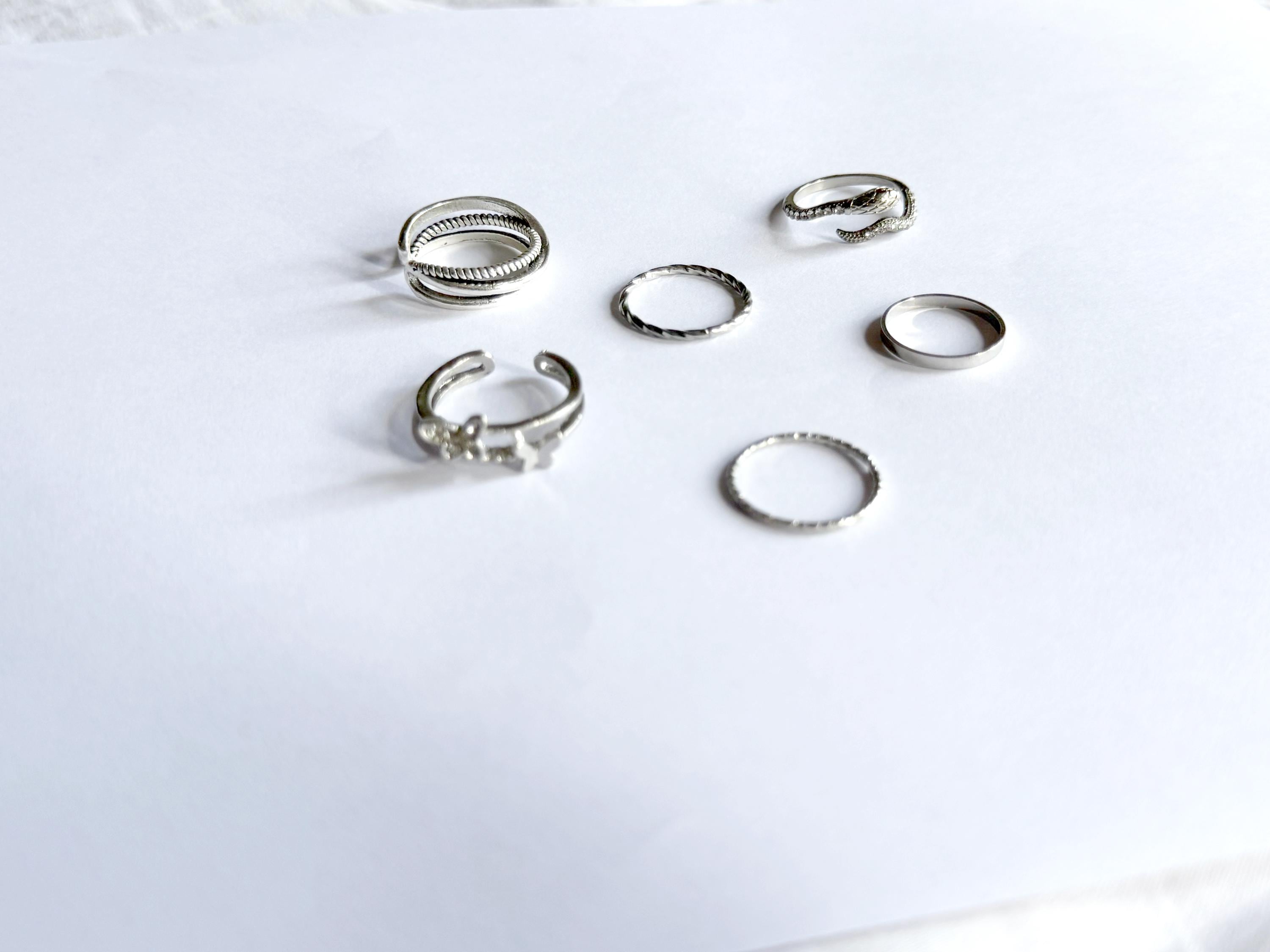 BTS Fashion Inspired J-hope Jimin V & Jungkook Silver Band Rings