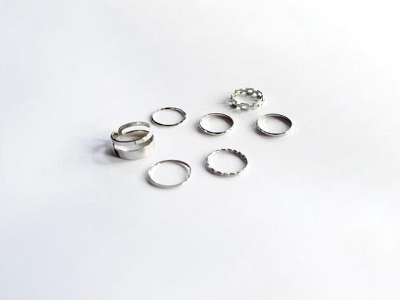 BTS Fashion Inspired J-hope Jimin V & Jungkook Silver Band Rings