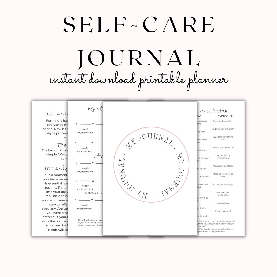Printable A4 Self-care Journal Mindfulness Journal Self Love - Etsy