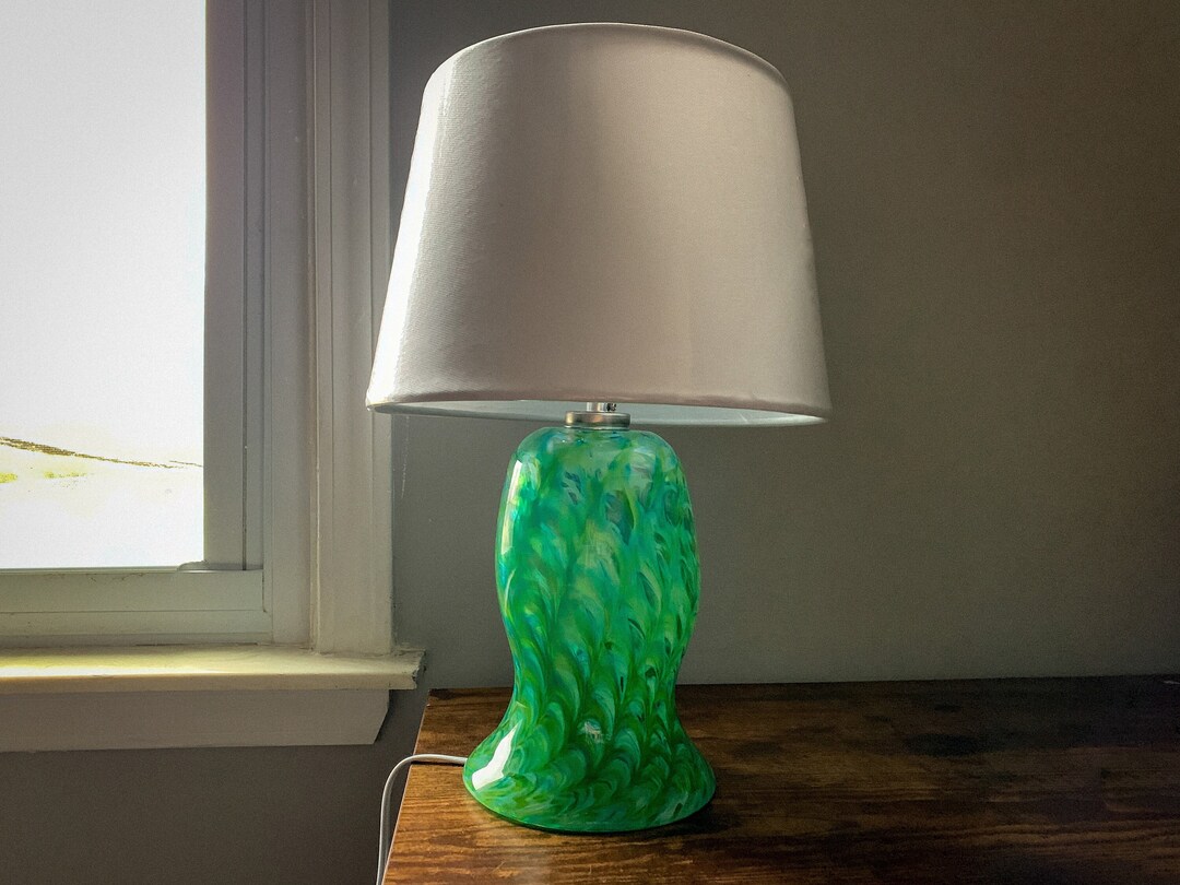 Handblown Glass Table Lamp Table Lamp Glass Lamp Base Etsy