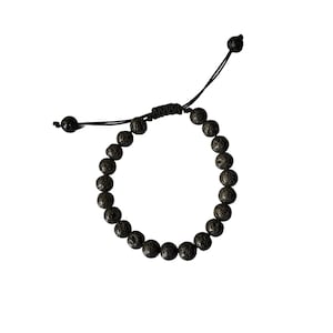 Personalized Lava Stone Bracelet: Engraved Name Bracelet, Handmade in California