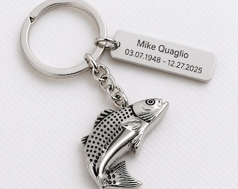Personalized Fish Urn Keychain, Fishing Memorial Gift, Ashes Keepsake, Fisherman Sympathy Gift, Dad Remembrance