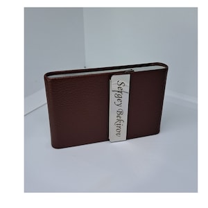 Cadeau vader Gepersonaliseerde Visitekaartjeshouder Stand Case Custom gegraveerde Office-verjaardagscadeaus voor mannen hem vriend baas