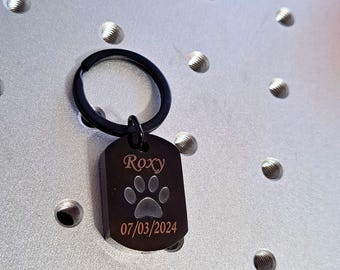 Engraved Paw Print Pet Memorial Urn Keychain: Stainless Steel Keepsake