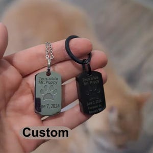 Personalized Cremation Pet Urn Keychain Custom Ashes Jewelry Ash Gift Keyring Keepsake Gifts Custom Pet Dog Cat Memorial Paw Engraved