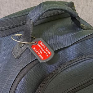 Personalized School Backpack Tag: Engraved Stainless Steel Nameplate