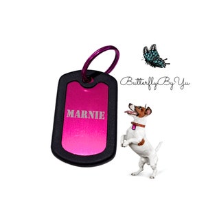 Dog ID Tags for Dogs, Pet ID Tag, Dog name tags, Custom pet tags, Dog collar tags, Military style, tough and quiet