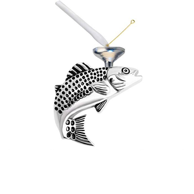 Grandpa Fishing Keepsake Urn - Stainless Steel Mini Cremation Urn With Fish Charm, Holds 1 Tbsp Ashes, Memorial Gift For Family