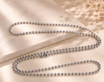 Kogelketting, hondenpenningketting, vervangende kralenketting, militaire ketting, roestvrijstalen kogelketting