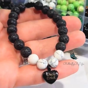 Custom Engraved Urn Bracelet: Lava Bead Essential Oil Diffuser, Cremation Jewelry