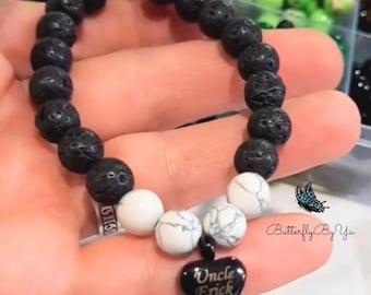 Custom Engraved Urn Bracelet: Lava Bead Essential Oil Diffuser, Cremation Jewelry