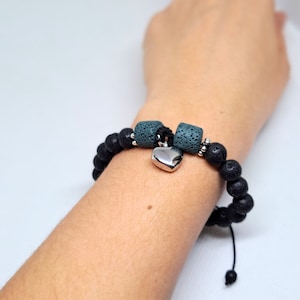 Bransoletka kremacyjna na zamówienie: urna z koralików lawowych, pamiątka na prochy zwierząt/ludzi