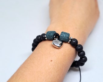 Custom Cremation Bracelet: Lava Bead Urn, Pet/Human Ashes Keepsake
