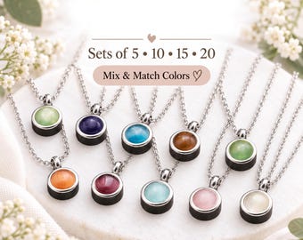 Personalized Memorial Necklace Set, Bulk Urn Necklaces, Funeral Favors, Celebration of Life Keepsake Gifts
