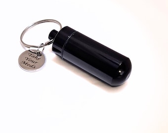 Waterproof Pill Box Keychain: Stainless Steel Medicine Storage