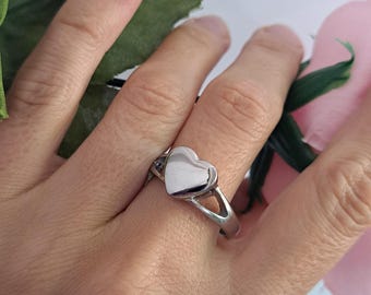 Ring mit Gravur Herz: Edelstahl-Denkmal-Andenken