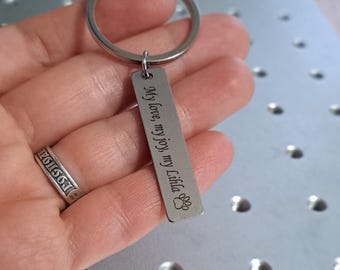 Custom Engraved Stainless Steel Keychain, Personalized Name, Gift for Him Her