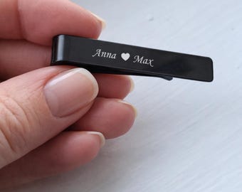 Personalized Men’s Tie Bar – Custom Engraved Stainless Steel Tie Clip, Wedding, Anniversary, Father’s Day Gift