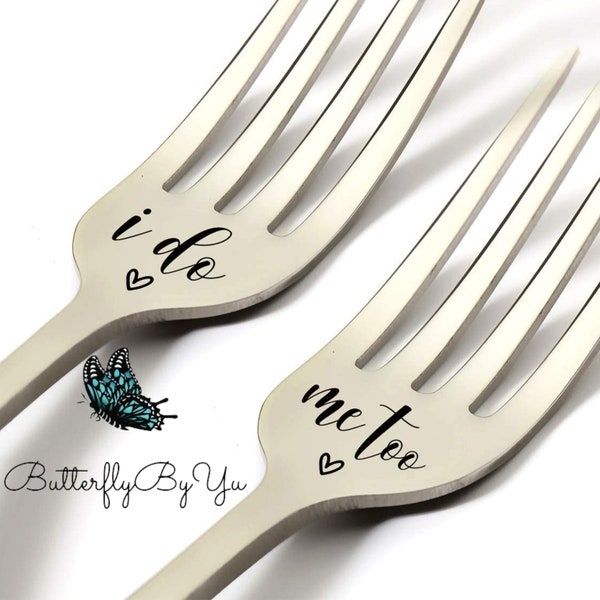 Engraved Wedding Forks, Personalized Anniversary Forks, Personalized Cake Forks, Newlywed Gift, Wedding Gift, Engraved Mr and Mrs Forks