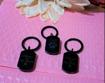 Personalized Cremation Pet Urn Keychain Custom Jewelry Ash Gift Keyring Keepsake Dog Cat Memorial Paw Engraved