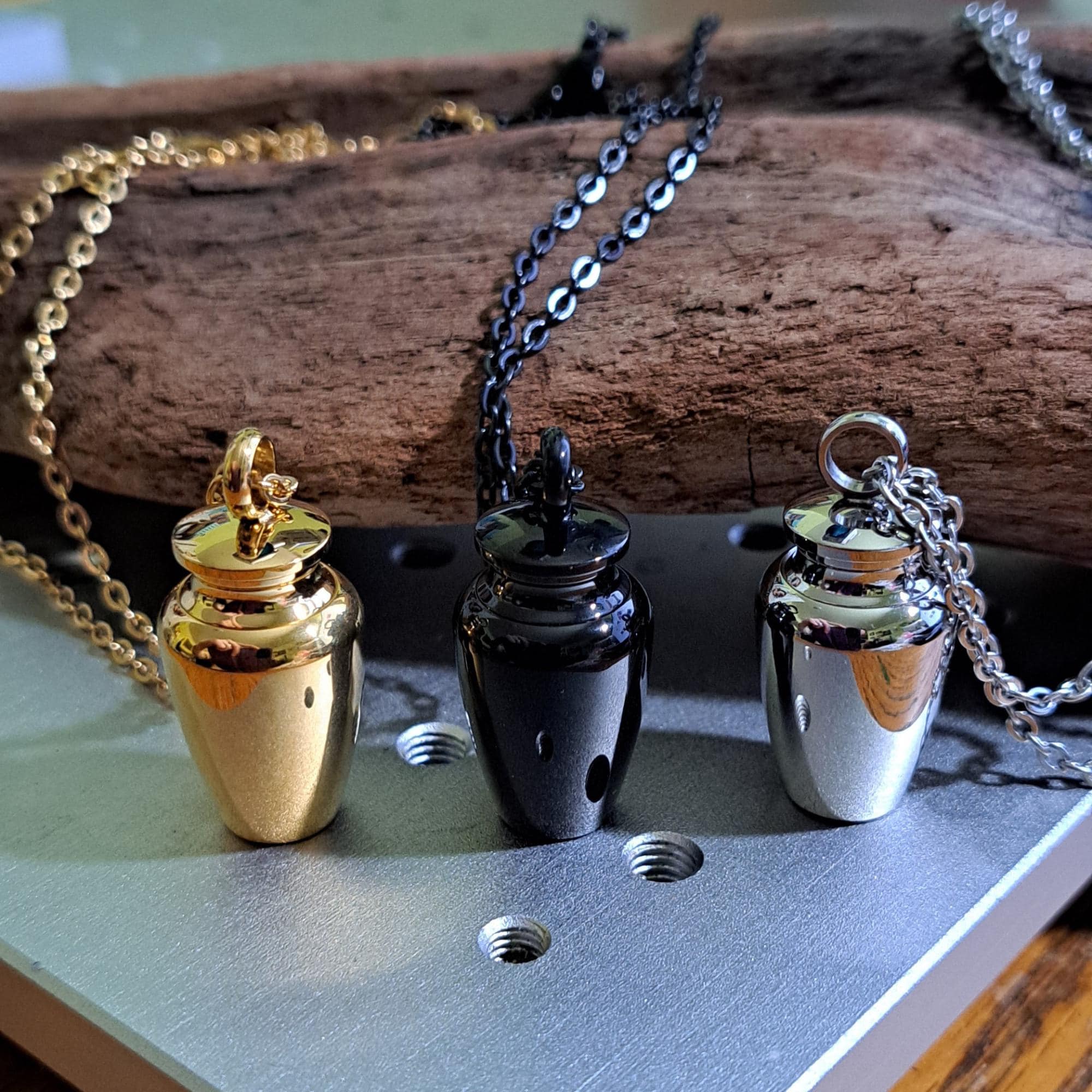 Mini Cremation Urn Necklace: Stainless Steel Memorial Pendant, Engraved Keepsake
