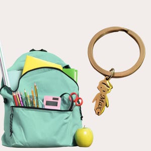 Personalized Kid&#39;s Backpack Tag: Custom Name, Stainless Steel Charm