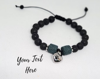 Cremation Ashes Bracelet – Personalized Memorial Jewelry, Lava Bead Keepsake for Pet or Loved One