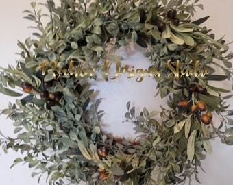 grapevine wreath/olive wreath/greenery wreath/year round wreath/all season wreath/green wreath/farmhouse wreath/tuscan wreath