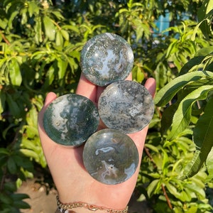 Moss Tree Agate Small Crystal Offering Bowls Trinket Dishes