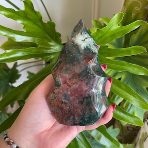 Green & Pink Ocean Jasper Flame Freeform Specimen 6