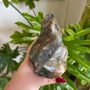 Green & Brown Ocean Jasper Flame Freeform Specimen 8