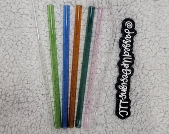 Reusable Glass Straw for Libbey Glass |Straight Glass Reusable Straw| Bent Reusable Glass Straw| Colored Glass Straw