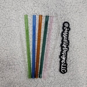 Reusable Glass Straw for Libbey Glass |Straight Glass Reusable Straw| Bent Reusable Glass Straw| Colored Glass Straw