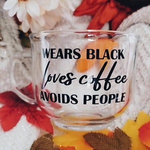 Antisocial Glass Mug: Sarcastic Coffee Lover Gift image 2