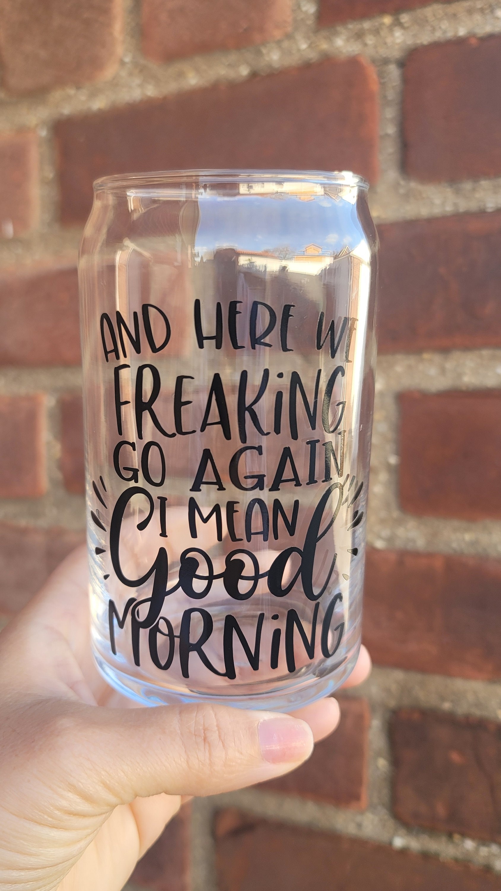 Iced Coffee Glass Funny Drinking Gift Sarcastic/funny Glass Etsy