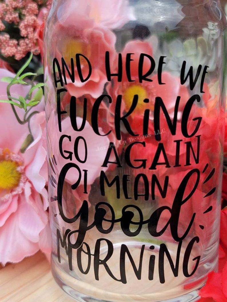 Iced Coffee Glass Funny Drinking Gift Sarcastic/funny Glass Etsy