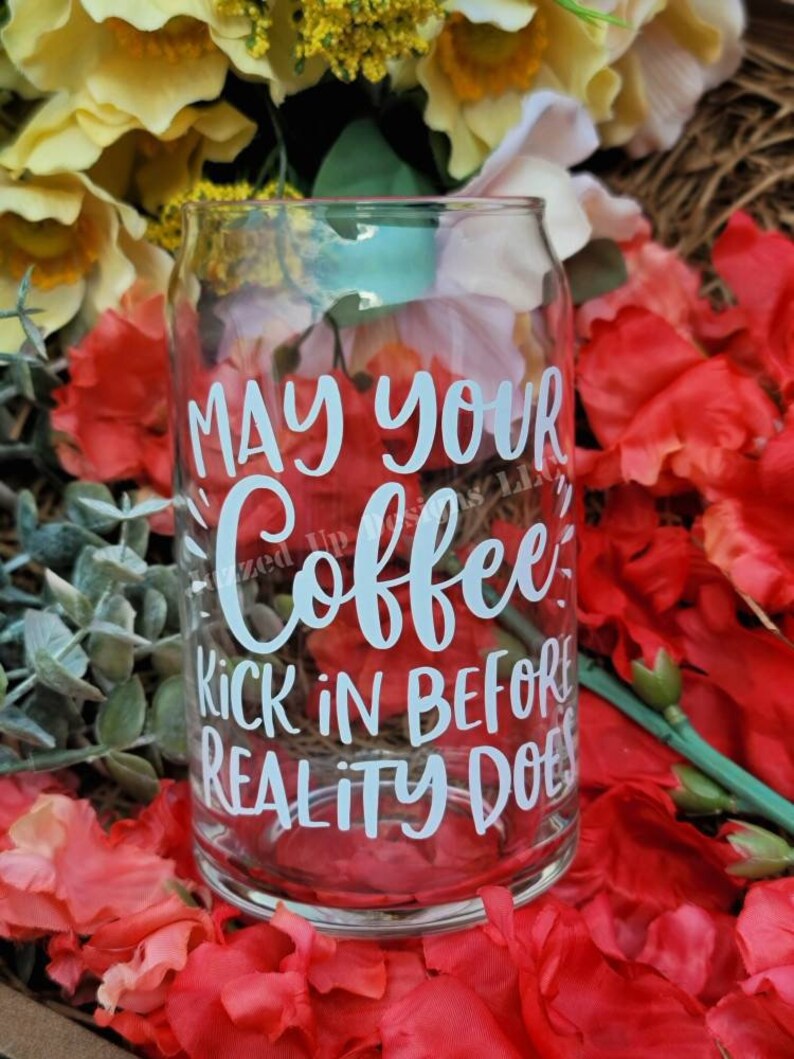 Iced Coffee Glass Funny Morning Glass Sarcastic/funny Glass Etsy