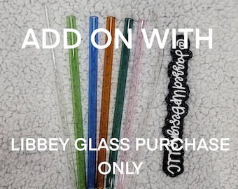Colored Reusable Glass Straw for Libbey Glass | Bent or Straight