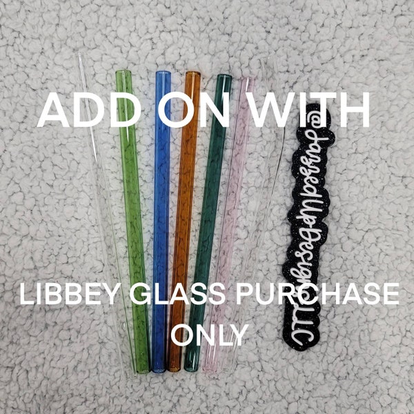 Reusable Glass Straw for Libbey Glass |Straight Glass Reusable Straw| Bent Reusable Glass Straw| Colored Glass Straw