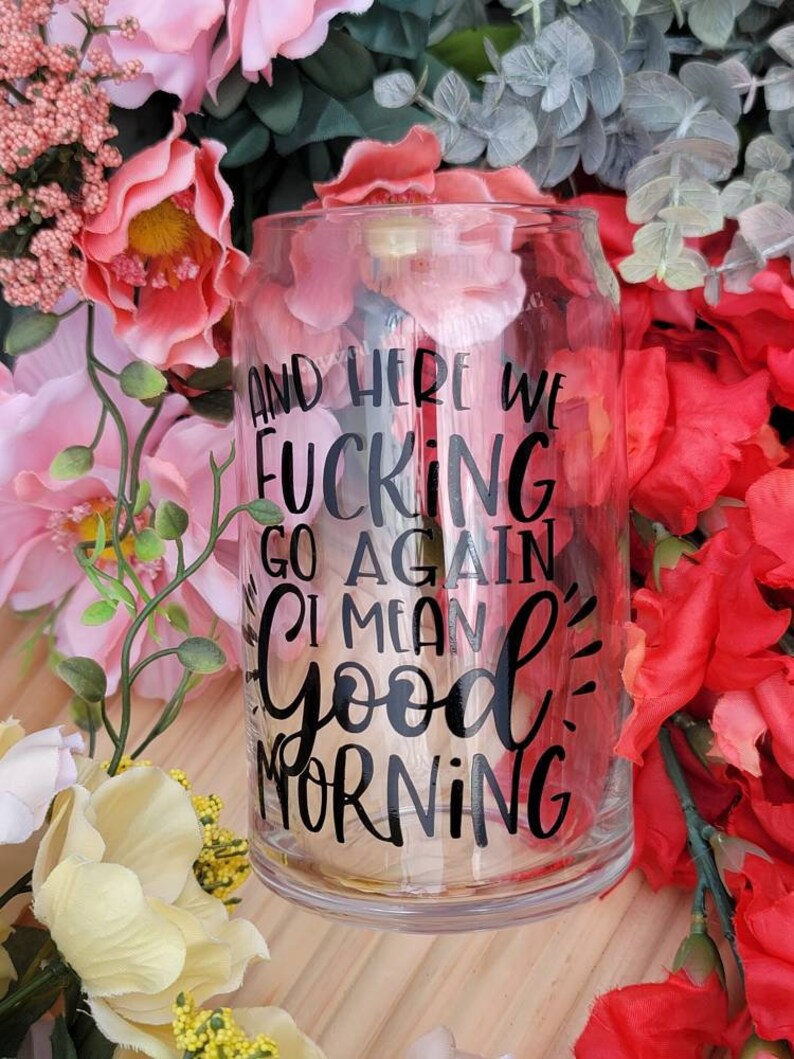 Iced Coffee Glass Funny Drinking Gift Sarcastic/funny Glass Etsy