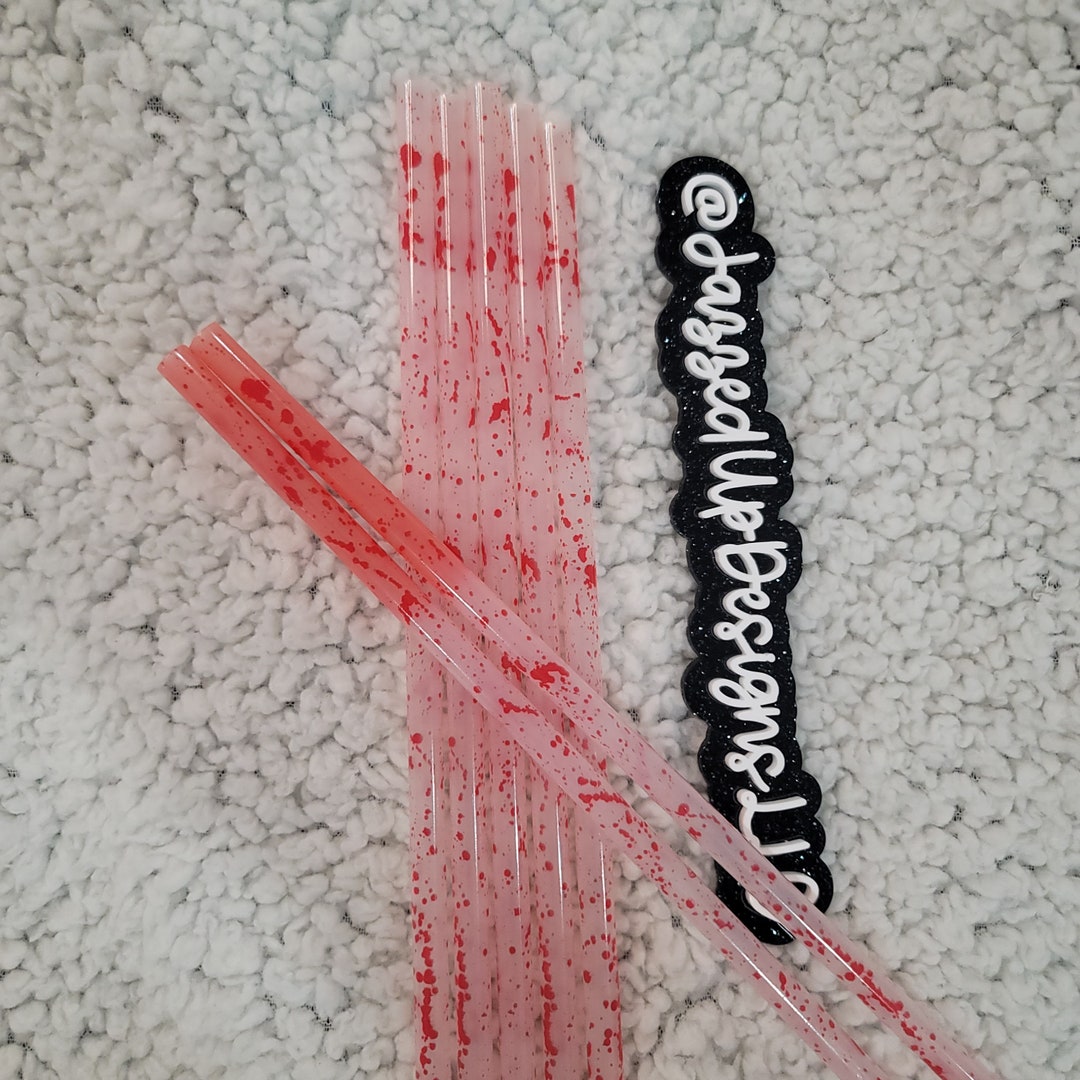 Blood Splatter Straw BPA Free Plastic Straw for Starbucks Etsy