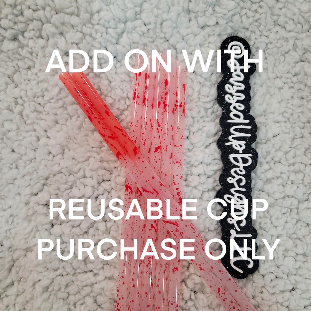 Blood Splatter Straw BPA Free Plastic Straw for Starbucks Etsy
