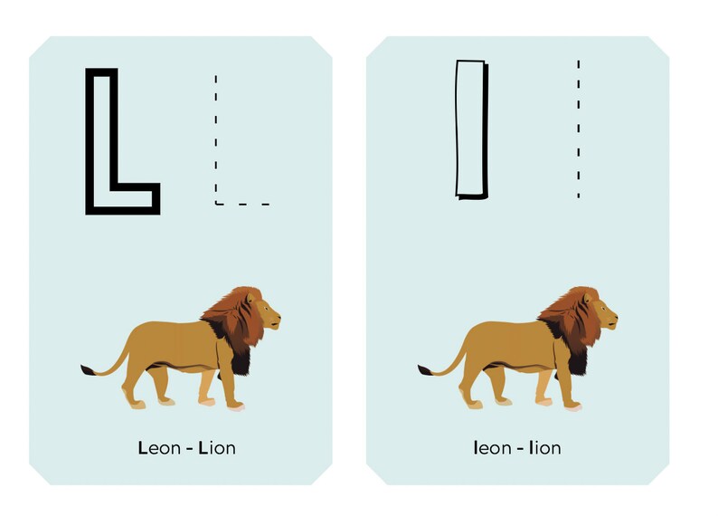 ABC SPANISH/ENGLISH Flashcard Printable Etsy